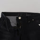 Acht Black Washed Cotton Skinny Women Casual Denim Jeans