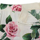 Dolce & Gabbana White Rose Print High Waist Pants