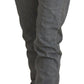 Care Label Gray Washed Cotton Skinny Women Casual Denim Jeans