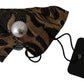 Dolce & Gabbana Black Gold Jacquard Pearl Logo Accessory Hair Claw