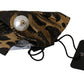 Dolce & Gabbana Black Gold Jacquard Pearl Logo Accessory Hair Claw