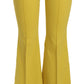 Dolce & Gabbana Yellow Flared Bootcut Capri Cotton Pants