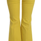 Dolce & Gabbana Yellow Flared Bootcut Capri Cotton Pants
