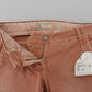 Acht Pink Mid Waist Slim Fit Women Casual Pants