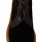 Dolce & Gabbana Brown Velvet Exotic Leather Boots