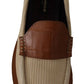 Dolce & Gabbana White Brown Fox Moccasins Loafers Shoes