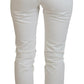 Dolce & Gabbana Off White High Waist Skinny Denim Cotton Jeans