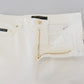 Dolce & Gabbana Off White High Waist Skinny Denim Cotton Jeans