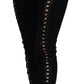 Dolce & Gabbana Black Viscose High Waist Cut Out Skinny Pants