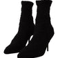 Dolce & Gabbana Black Stiletto Heels Mid Calf Women Boots
