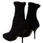 Dolce & Gabbana Black Stiletto Heels Mid Calf Women Boots