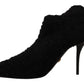 Dolce & Gabbana Black Stiletto Heels Mid Calf Women Boots