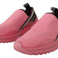 Dolce & Gabbana Pink Low Top Slip On Casual Sorrento Sneakers