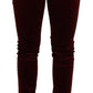 Dolce & Gabbana Bordeaux Red Velvet Skinny Trouser