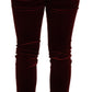 Dolce & Gabbana Bordeaux Red Velvet Skinny Trouser