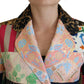 Dolce & Gabbana Multicolor Double Breasted Patchwork Jacquard Jacket
