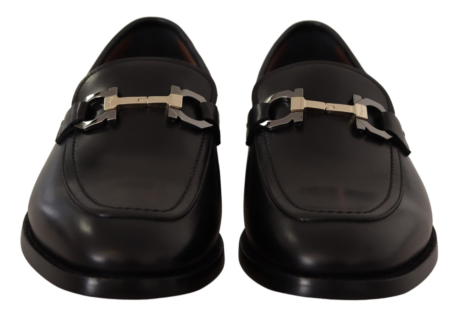 Salvatore Ferragamo 블랙 송아지 가죽 모카신 포멀 슈즈