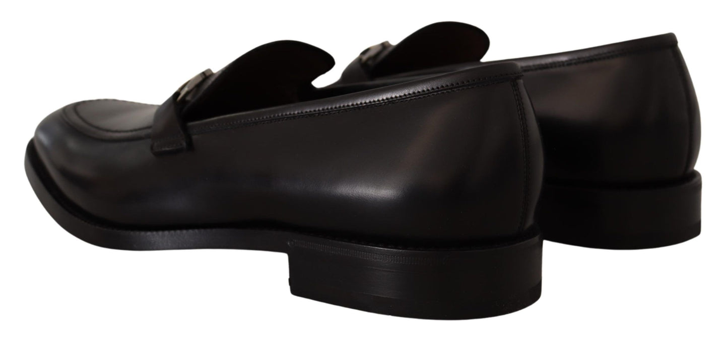 Salvatore Ferragamo 블랙 송아지 가죽 모카신 포멀 슈즈