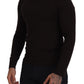 Dolce & Gabbana Brown Cotton Slim Crewneck Pullover Sweater