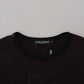 Dolce & Gabbana Brown Cotton Slim Crewneck Pullover Sweater