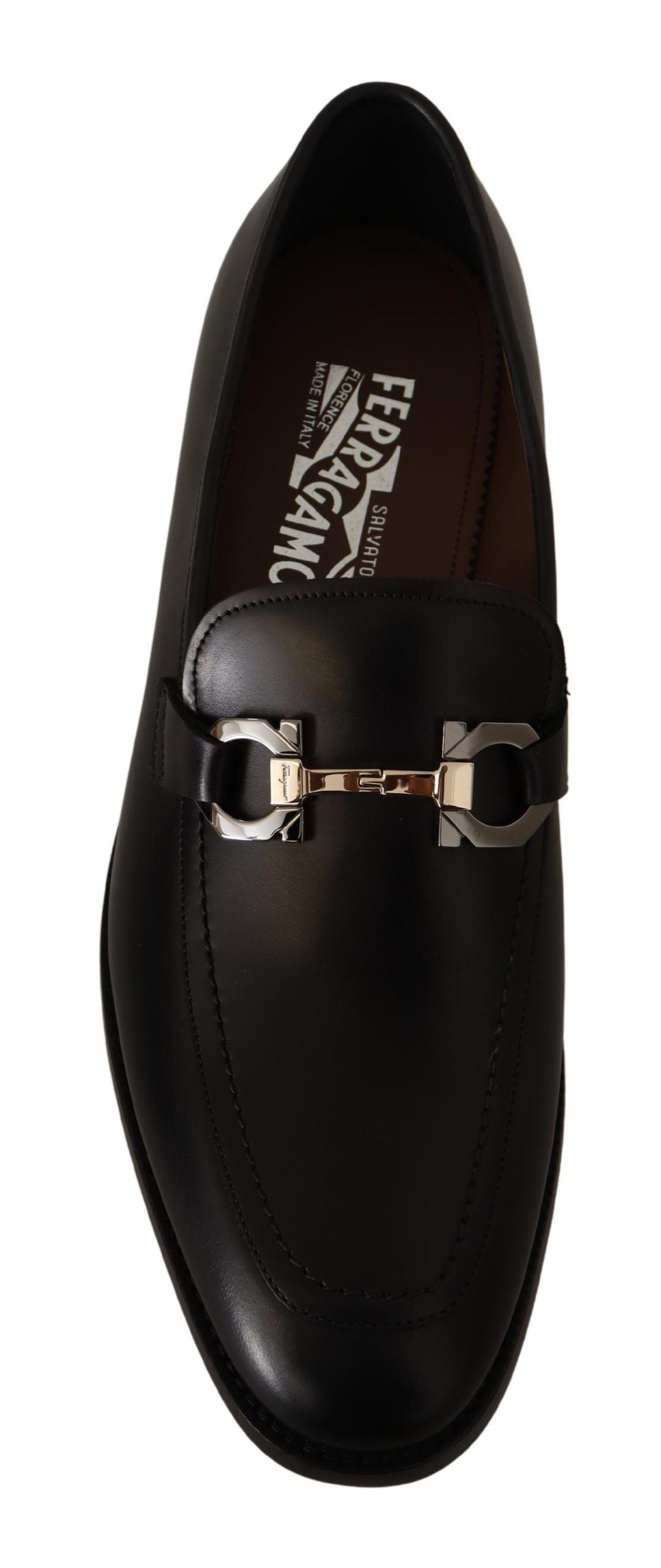 Salvatore Ferragamo 블랙 송아지 가죽 모카신 포멀 슈즈