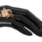 Dolce & Gabbana Gold Brass Resin Beige Dog Pet Ring
