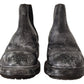Dolce & Gabbana Gray Leather Ankle Casual Mens Boots