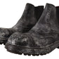Dolce & Gabbana Gray Leather Ankle Casual Mens Boots