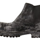 Dolce & Gabbana Gray Leather Ankle Casual Mens Boots