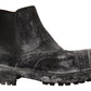 Dolce & Gabbana Gray Leather Ankle Casual Mens Boots