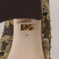 Dolce & Gabbana Gold Crystal Square Toe Brocade Pumps Shoes