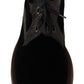 Dolce & Gabbana Black Velvet Exotic Leather Shoes