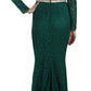 Dolce & Gabbana Crystal Gold Belt Lace Sheath Gown Dress