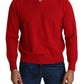 Billionaire Italian Couture Red V-neck Wool Sweatshirt Pullover Sweater