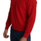 Billionaire Italian Couture Red V-neck Wool Sweatshirt Pullover Sweater
