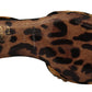Dolce & Gabbana Brown Ballerina Embellished Leopard Print Shoes