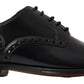 Dolce & Gabbana Black Leather Oxford Wingtip Formal Derby Shoes