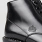Dolce & Gabbana Black Leather Men Short Boots Lace Up Shoes