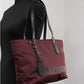 Burberry Small Burgundy Logo Branded Econyl Nylon Tote Shoulder Handbag Purse