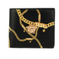 Versace Black Smooth Leather Gold Medusa Head Chain Logo Bifold Organizer Wallet