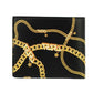 Versace Black Smooth Leather Gold Medusa Head Chain Logo Bifold Organizer Wallet