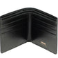 Versace Black Smooth Leather Gold Medusa Head Chain Logo Bifold Organizer Wallet