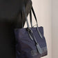 Burberry Small Navy Blue Logo Econyl Nylon Tote Shoulder Handbag Purse