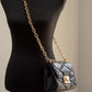 Michael Kors Serena Small Smooth Black Vegan Leather Studded Flap Crossbody Bag