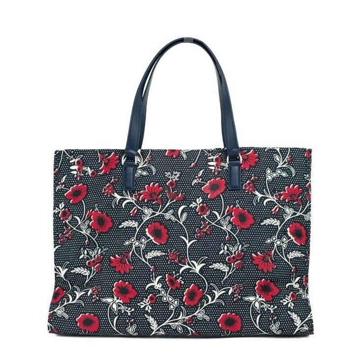 Tory Burch 미디엄 나일론 레트로 바틱 프린트 숄더 토트 핸드백