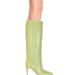 Paris Texas Croco Leather Print in Lime Stiletto 85 Boot