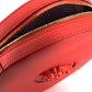 Versace Red Calf Leather Round Disc Shoulder Bag