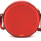 Versace Red Calf Leather Round Disc Shoulder Bag