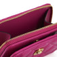 Versace Purple Nappa Leather Bifold Zip Around Wallet