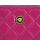 Versace Purple Nappa Leather Bifold Zip Around Wallet